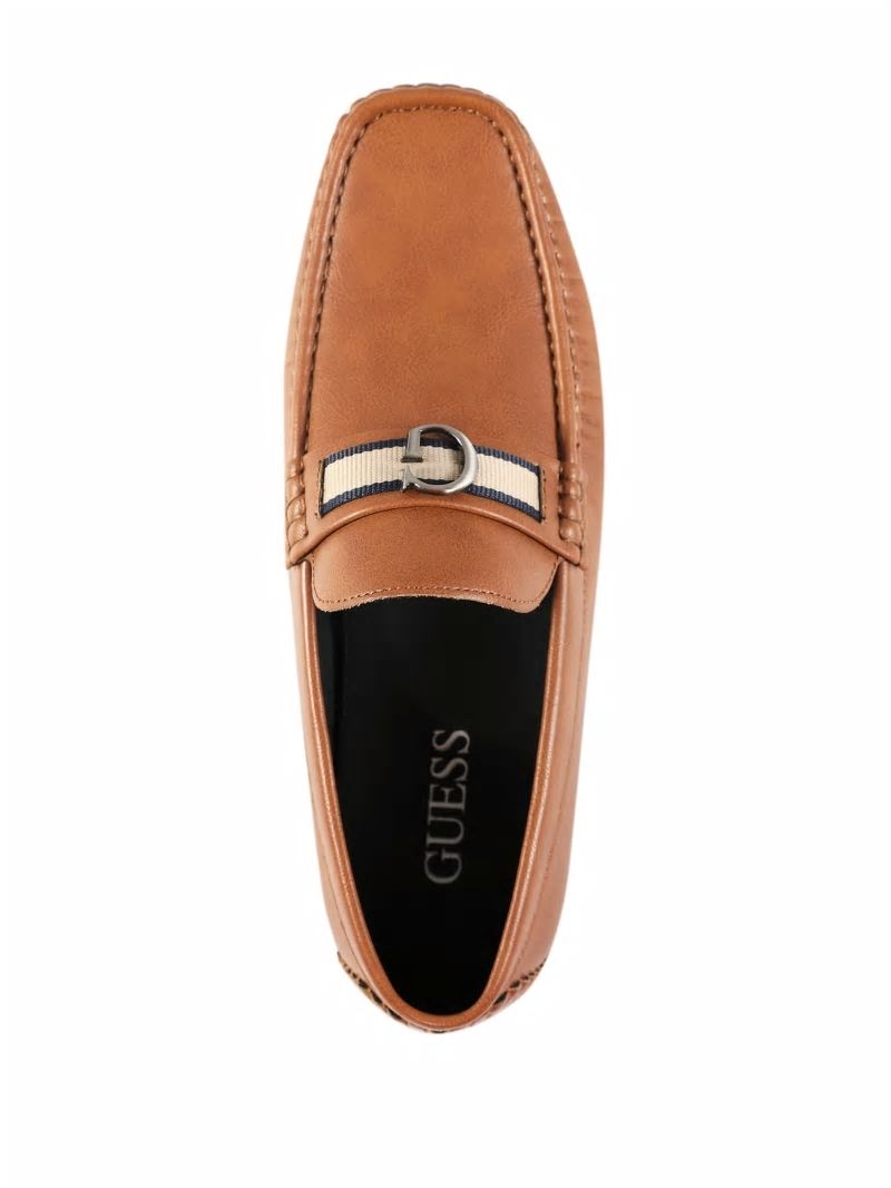 Guess Aurolo G Logo Driving Loafers - Medium Brown Guess Aurolo G Logo Driving Loafers - Medium Brown