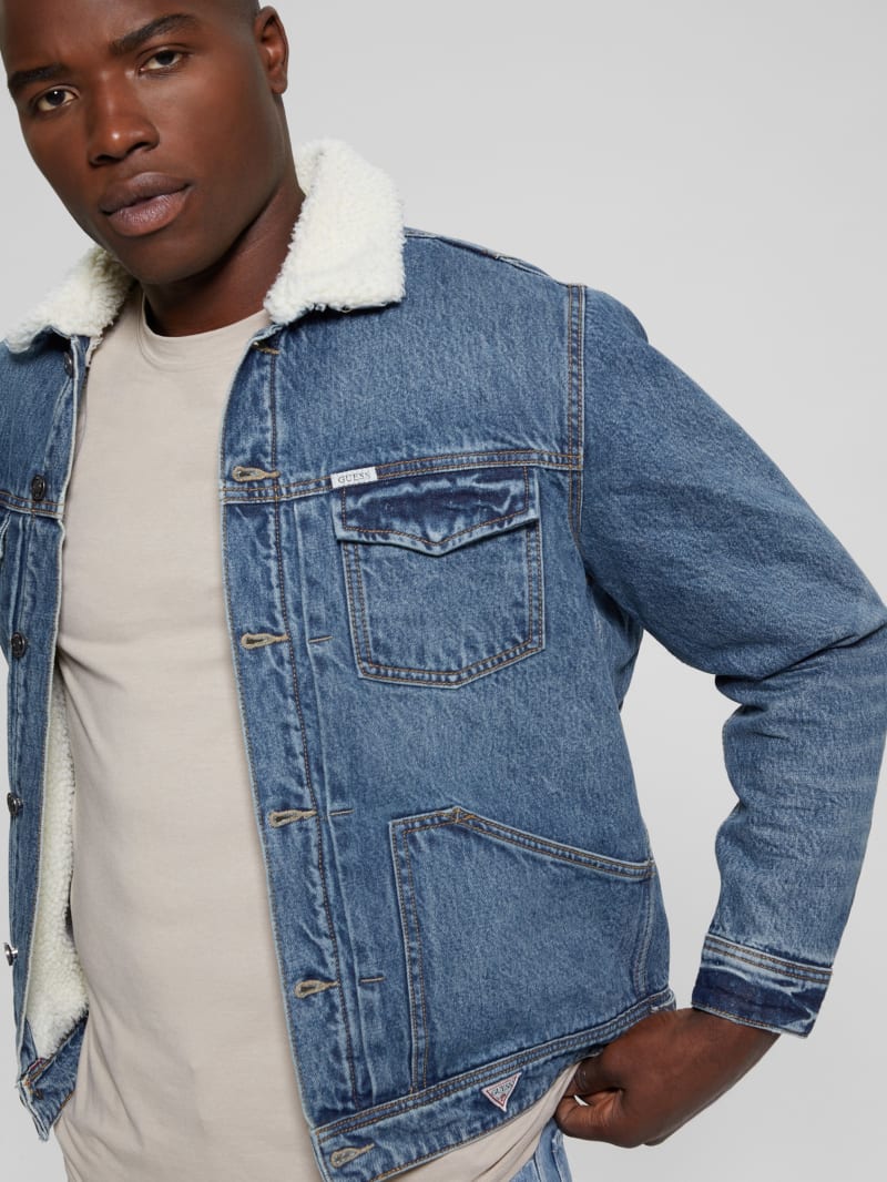 Guess Dean Sherpa Jacket - Worn Vintage Guess Dean Sherpa Jacket - Worn Vintage