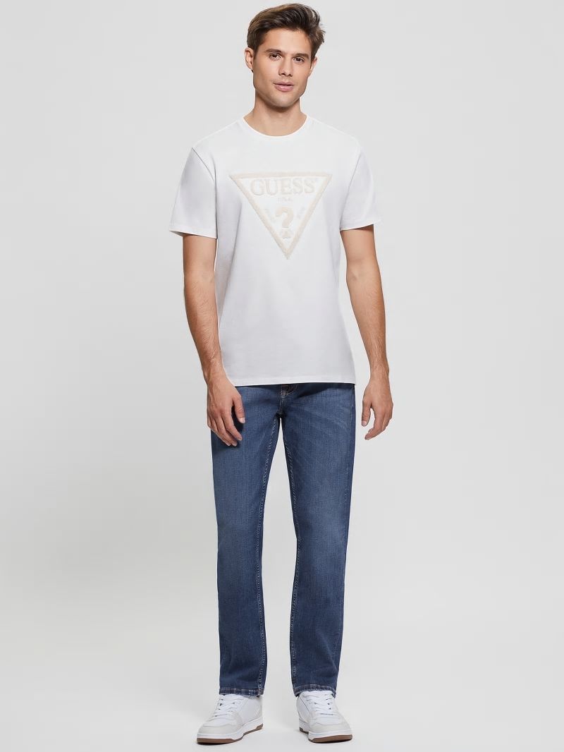 Guess Eco Embroidered Logo Tee - Salt White Guess Eco Embroidered Logo Tee - Salt White