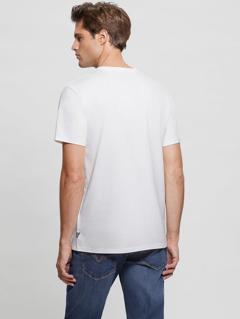 Guess Eco Embroidered Logo Tee - Salt White Guess Eco Embroidered Logo Tee - Salt White