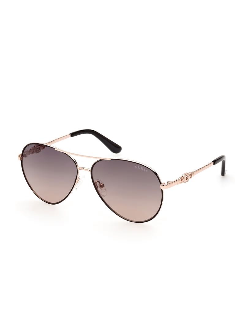 Guess Square G Link Metal Aviator Sunglasses - 05b (Black) Guess Square G Link Metal Aviator Sunglasses - 05b (Black)