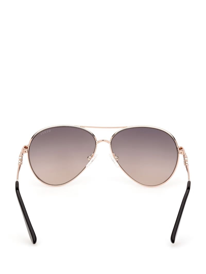 Guess Square G Link Metal Aviator Sunglasses - 05b (Black) Guess Square G Link Metal Aviator Sunglasses - 05b (Black)