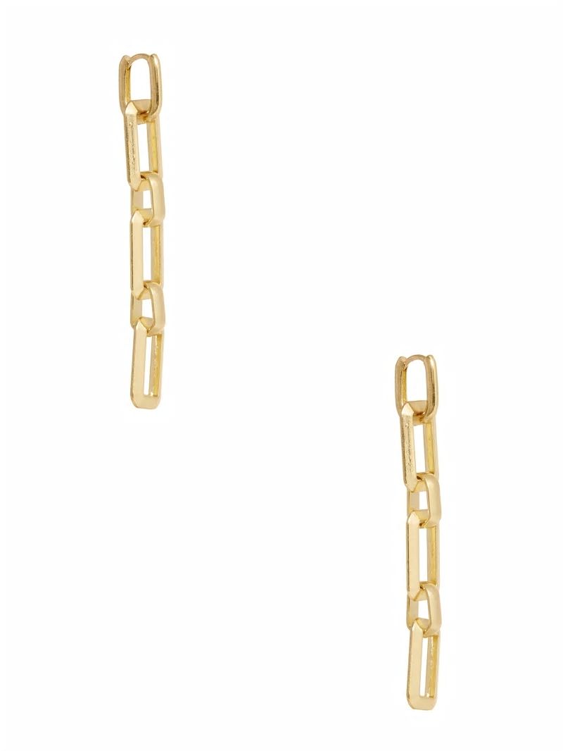 Guess 14K Gold-Plated Link Drop Earring - Silver/Gold Guess 14K Gold-Plated Link Drop Earring - Silver/Gold