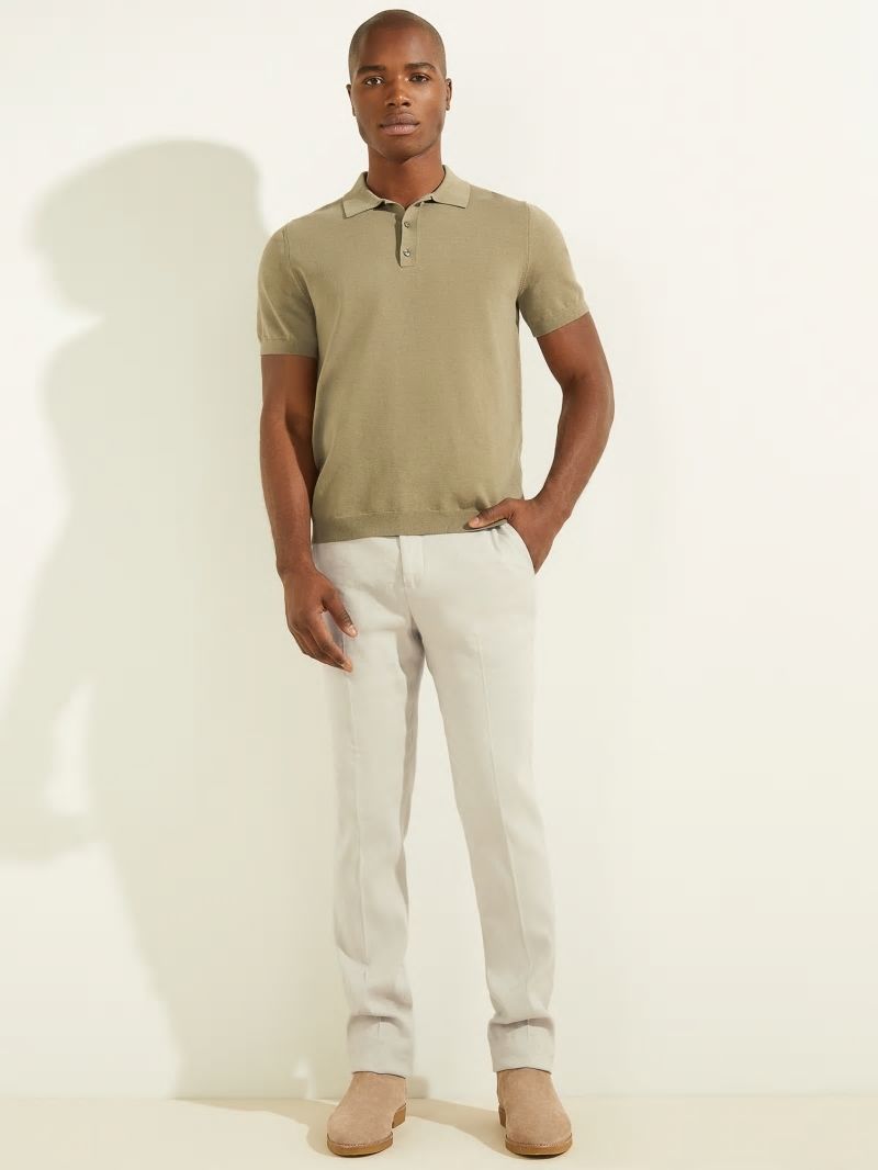 Guess Formal Performance Sweater Polo - Mossy Green Guess Formal Performance Sweater Polo - Mossy Green