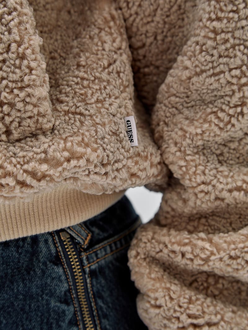 Guess GUESS Originals Hooded Sherpa Jacket - Neutral Sand Guess GUESS Originals Hooded Sherpa Jacket - Neutral Sand
