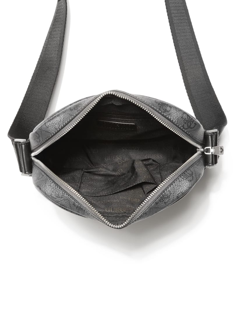 Guess Vezzola Smart Top Zip Square Crossbody - Black Floral Print Guess Vezzola Smart Top Zip Square Crossbody - Black Floral Print