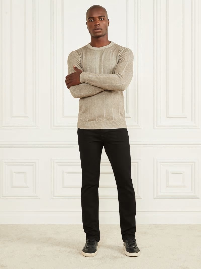 Guess Merino Wool Crewneck Sweater - Mossy Green Guess Merino Wool Crewneck Sweater - Mossy Green
