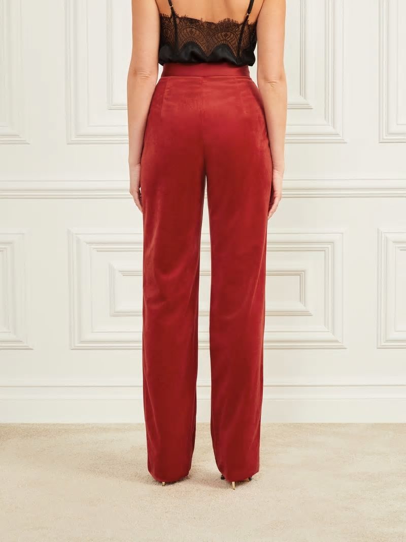Guess Lilli Velvet Pant - Lacquer Red A503 Guess Lilli Velvet Pant - Lacquer Red A503