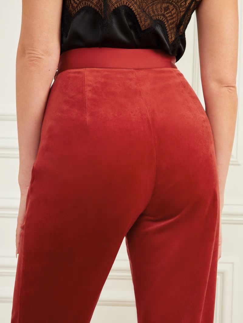 Guess Lilli Velvet Pant - Lacquer Red A503 Guess Lilli Velvet Pant - Lacquer Red A503