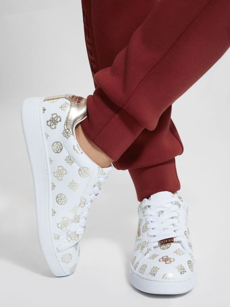 Guess Renzy Debossed Logo Low-Top Sneakers - Gold Guess Renzy Debossed Logo Low-Top Sneakers - Gold