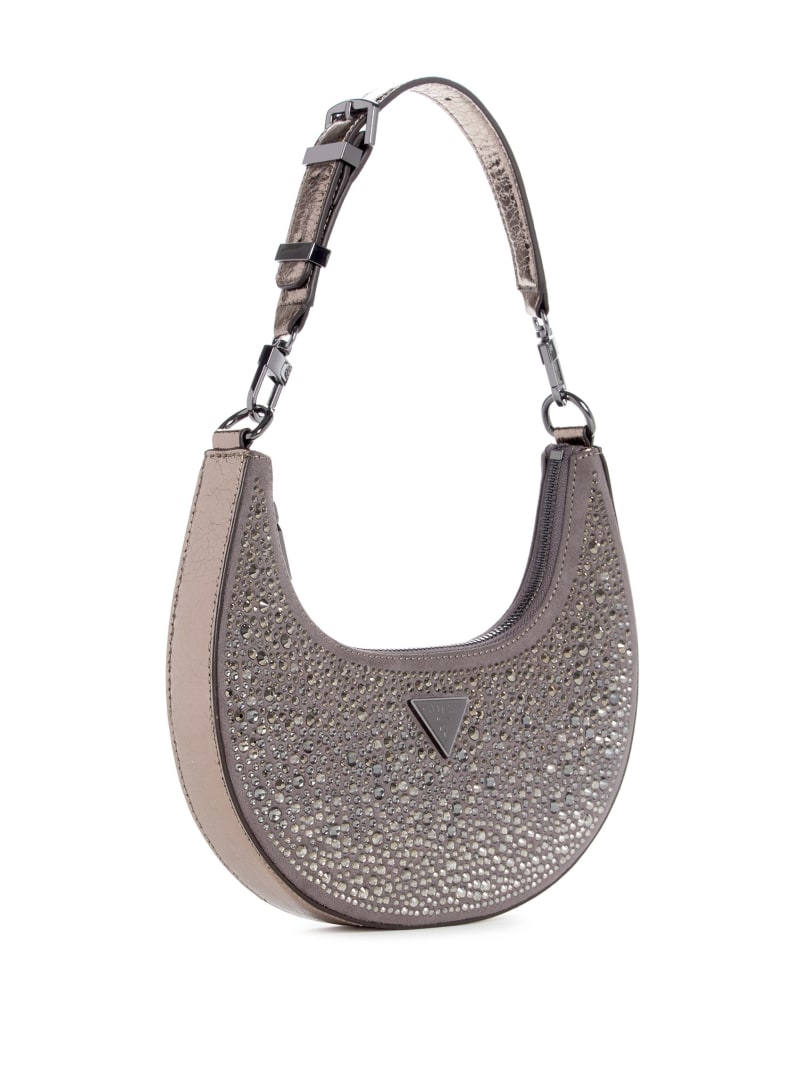 Guess Lua Rhinestone Shoulder Bag - Pewter Guess Lua Rhinestone Shoulder Bag - Pewter