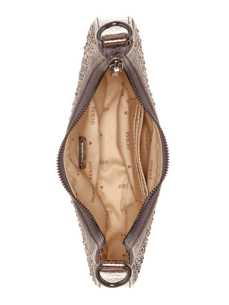 Guess Lua Rhinestone Shoulder Bag - Pewter Guess Lua Rhinestone Shoulder Bag - Pewter