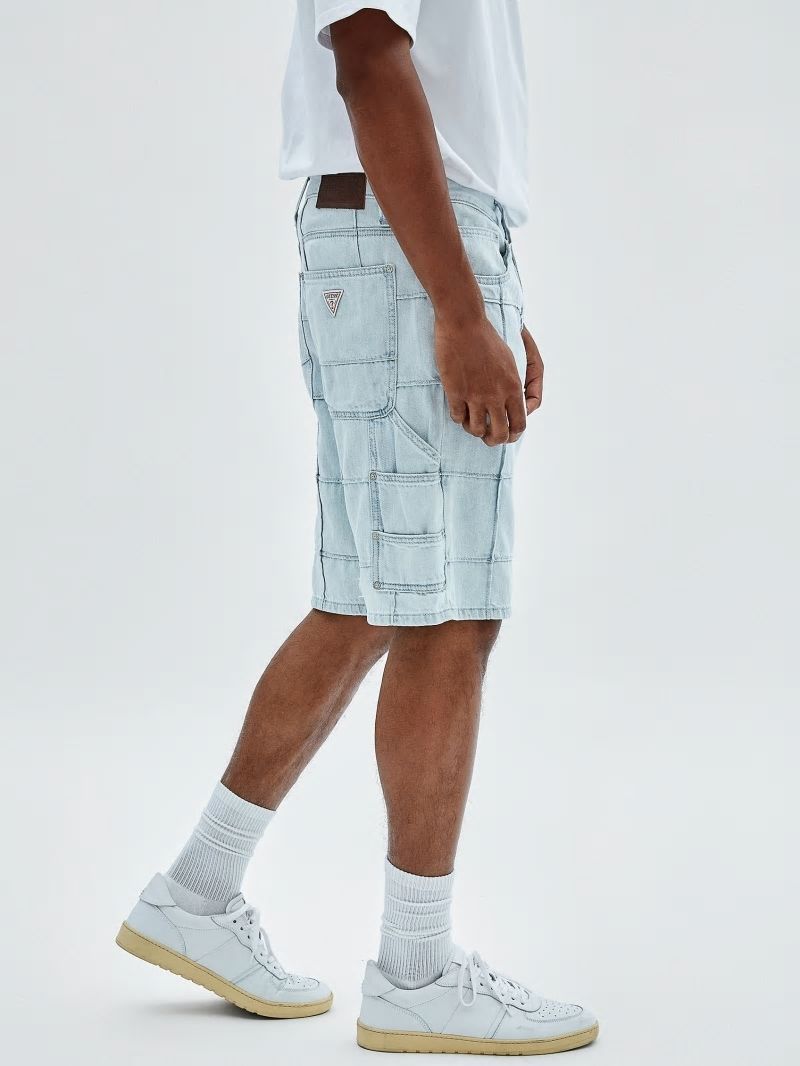 Guess GUESS Originals Windowpane Carpenter Shorts - Go Venice Lt Wash Guess GUESS Originals Windowpane Carpenter Shorts - Go Venice Lt Wash