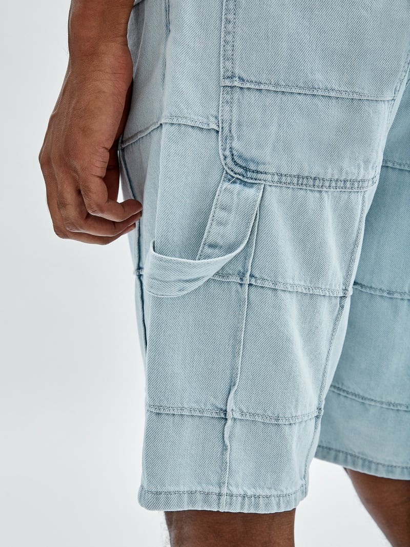 Guess GUESS Originals Windowpane Carpenter Shorts - Go Venice Lt Wash Guess GUESS Originals Windowpane Carpenter Shorts - Go Venice Lt Wash