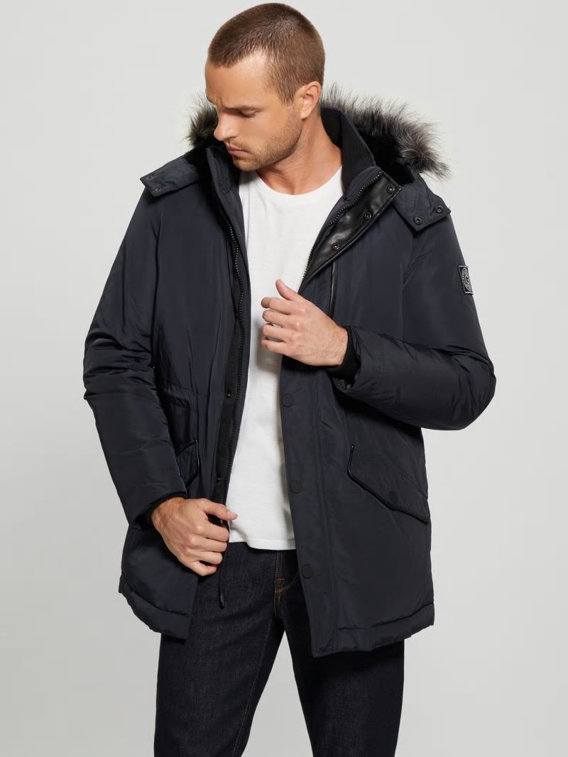 Guess Eco Real Down Parka - Bleu &eacute;L&eacute;Gant