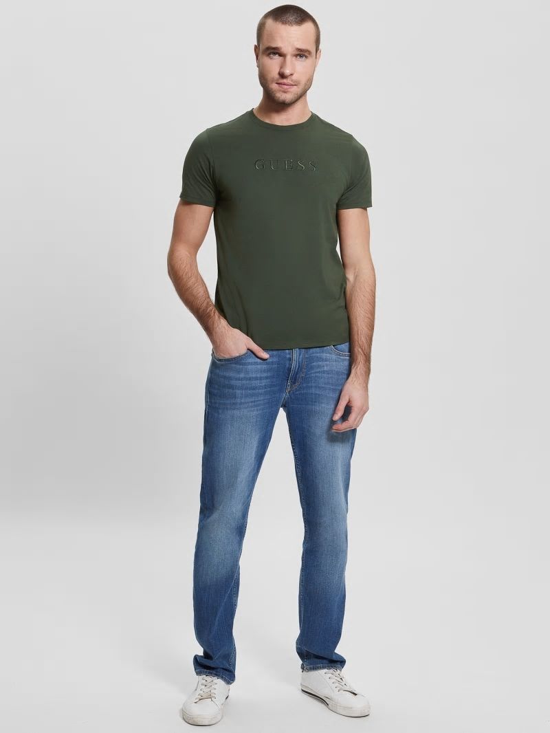Guess Embroidered Logo Tee - Jungle Greens Guess Embroidered Logo Tee - Jungle Greens