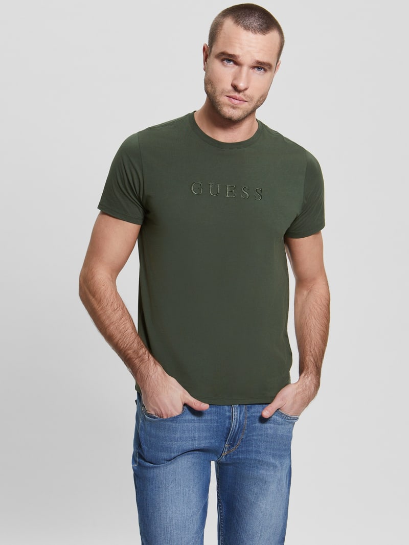 Guess Embroidered Logo Tee - Jungle Greens Guess Embroidered Logo Tee - Jungle Greens