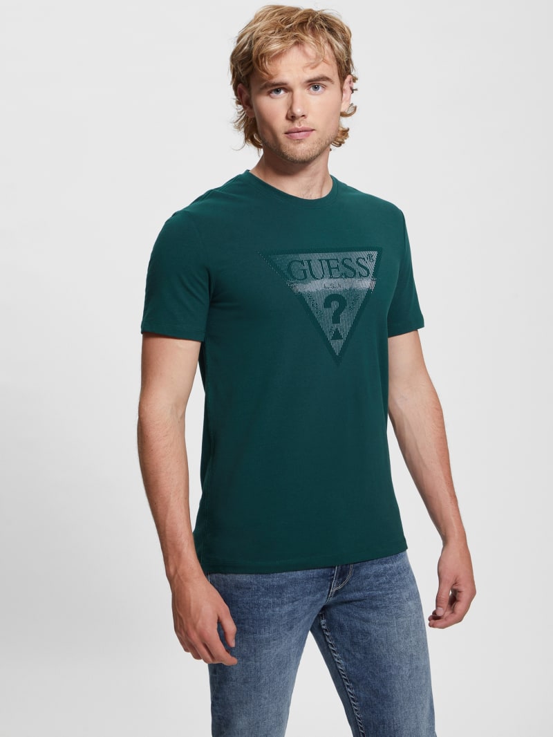 Guess Eco Triangle Crewneck Tee - Dark Jade Guess Eco Triangle Crewneck Tee - Dark Jade