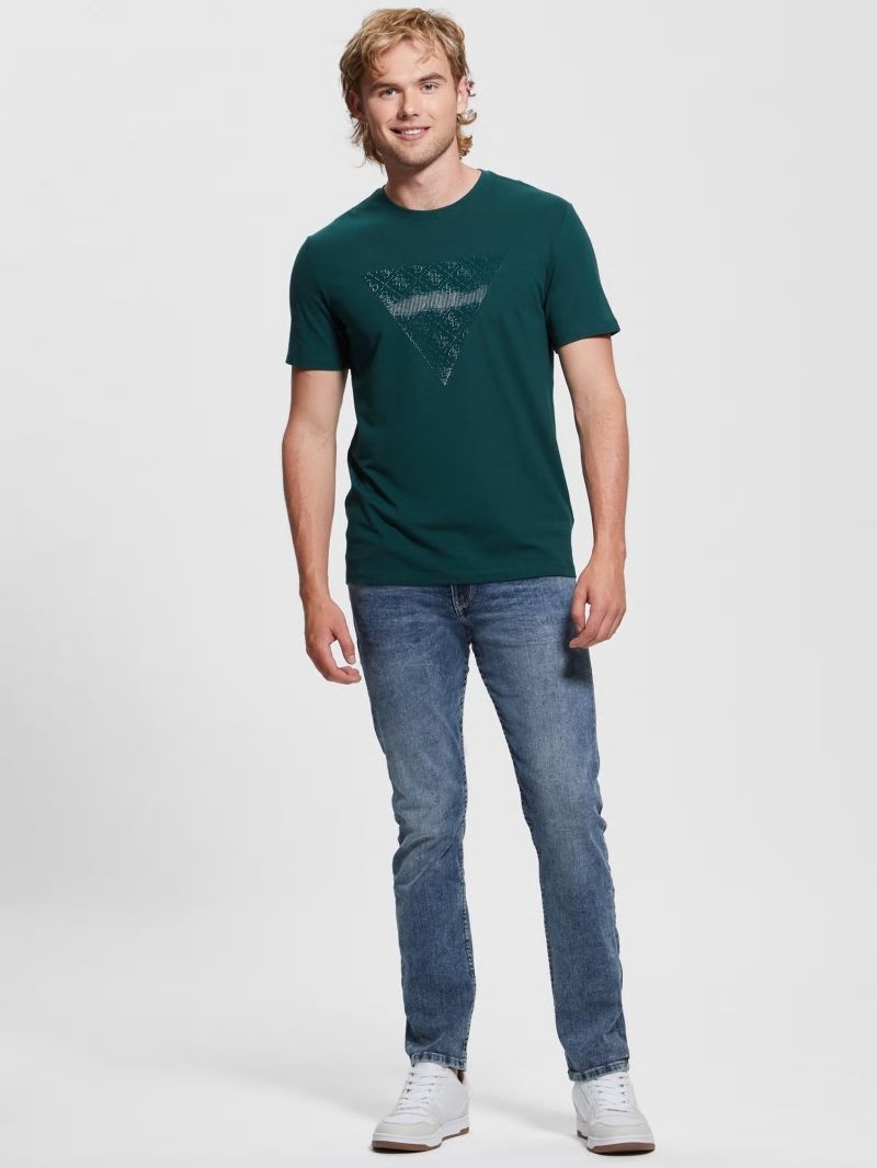 Guess Eco Triangle Crewneck Tee - Dark Jade Guess Eco Triangle Crewneck Tee - Dark Jade