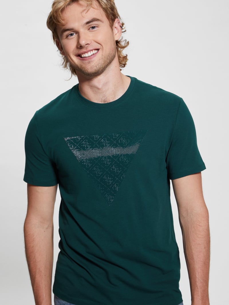 Guess Eco Triangle Crewneck Tee - Dark Jade Guess Eco Triangle Crewneck Tee - Dark Jade