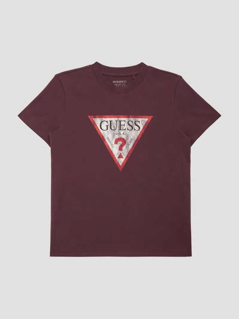 Guess Eco Triangle Logo Tee - Coachwhip Guess Eco Triangle Logo Tee - Coachwhip