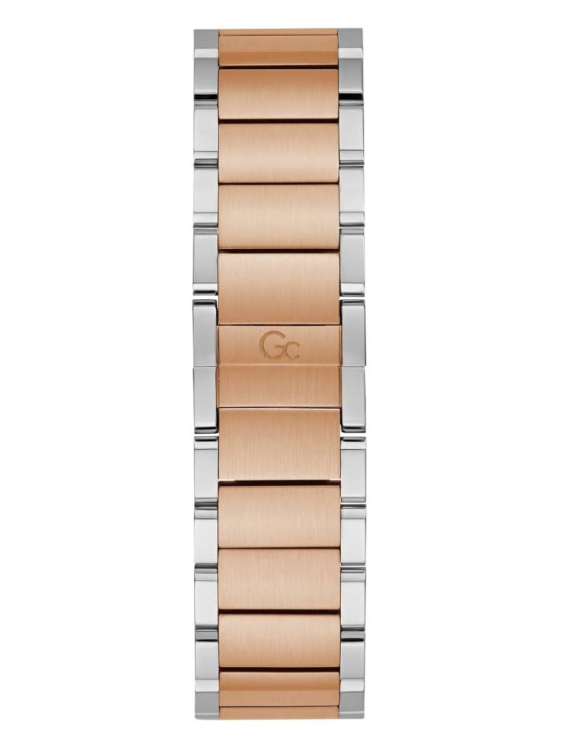 Guess Gc Two-Tone Metal and Blue Analog Watch - Rose Gold Guess Gc Two-Tone Metal and Blue Analog Watch - Rose Gold