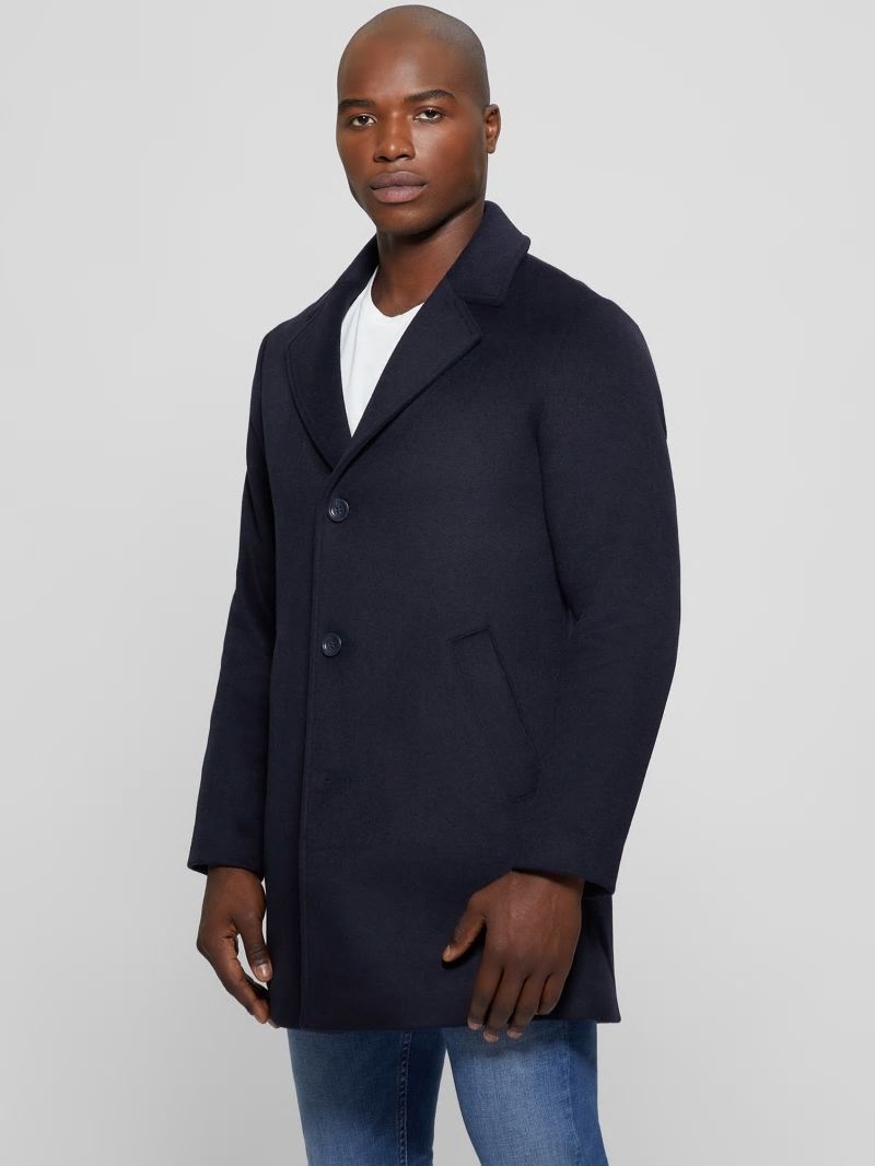 Guess Wool-Blend Coat - Bleu éLéGant Guess Wool-Blend Coat - Bleu éLéGant