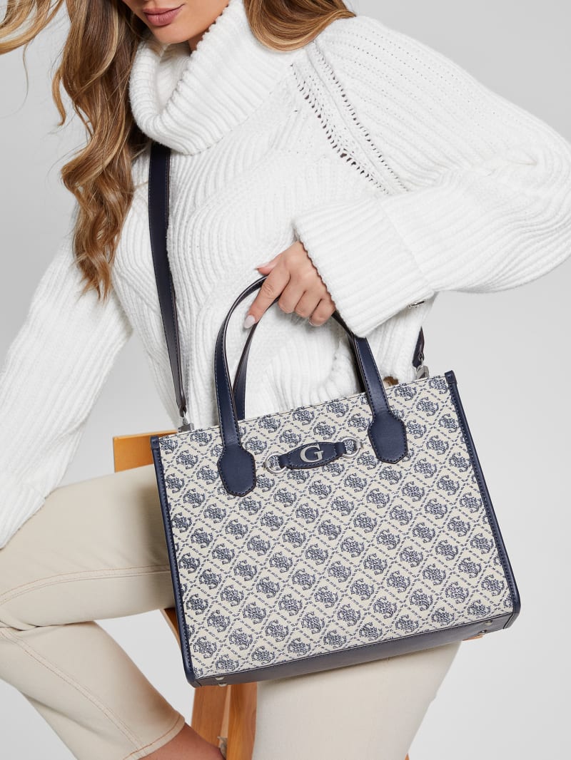Guess Izzy Glitter Tote Bag - Navy Logo Guess Izzy Glitter Tote Bag - Navy Logo