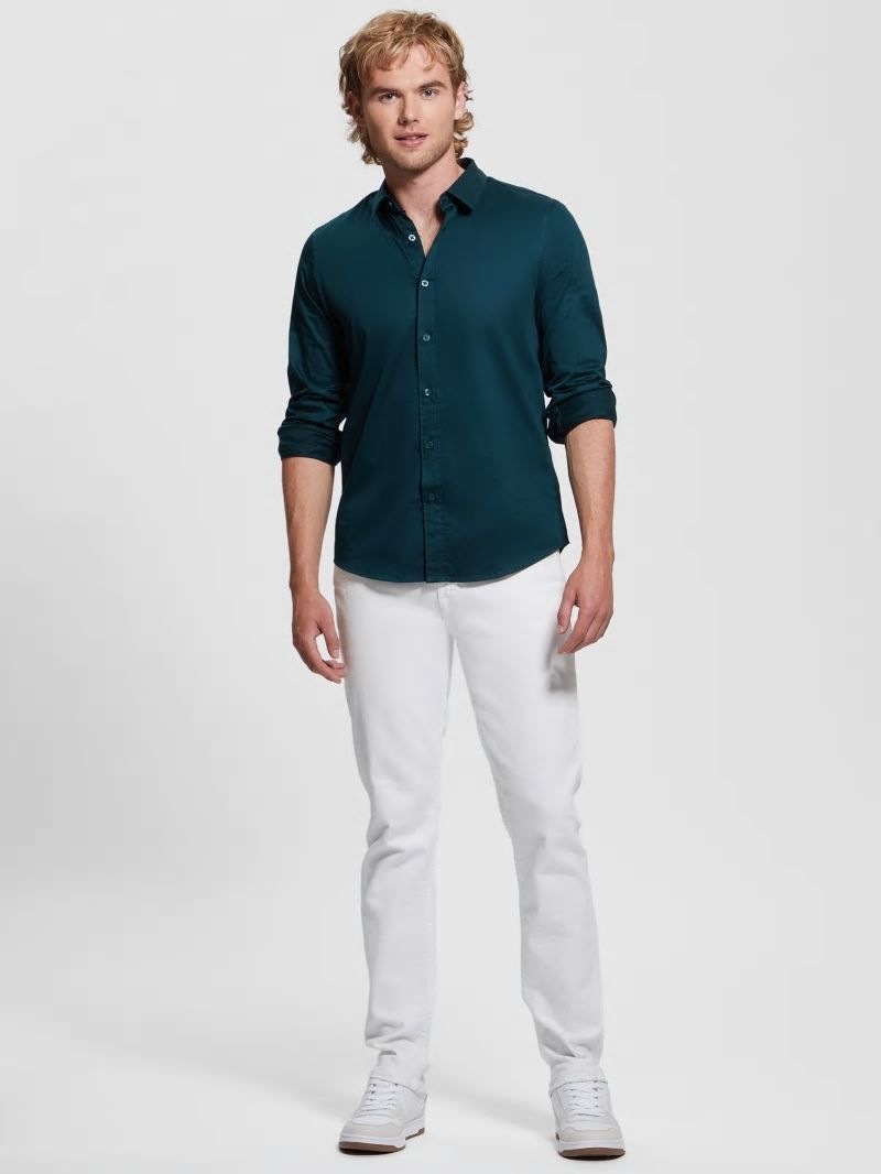 Guess Luxe Stretch Shirt - Dark Jade Guess Luxe Stretch Shirt - Dark Jade