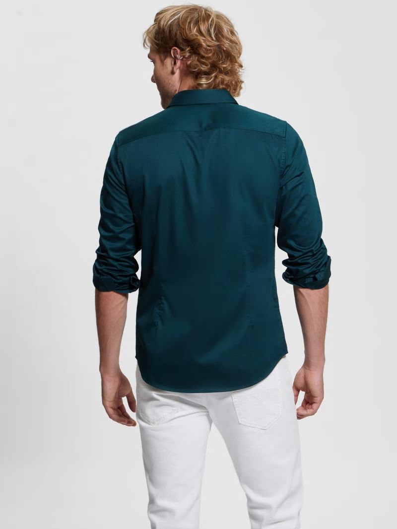 Guess Luxe Stretch Shirt - Dark Jade Guess Luxe Stretch Shirt - Dark Jade