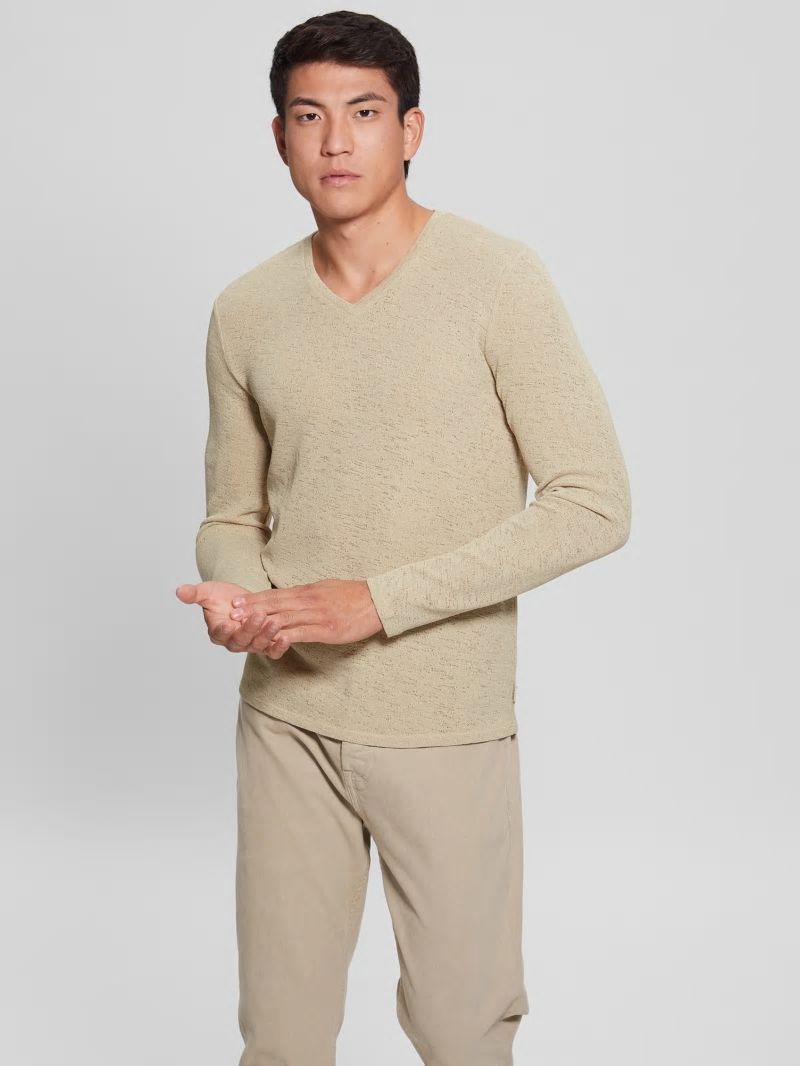Guess Long-Sleeve Gauze Tee - Cemento Guess Long-Sleeve Gauze Tee - Cemento