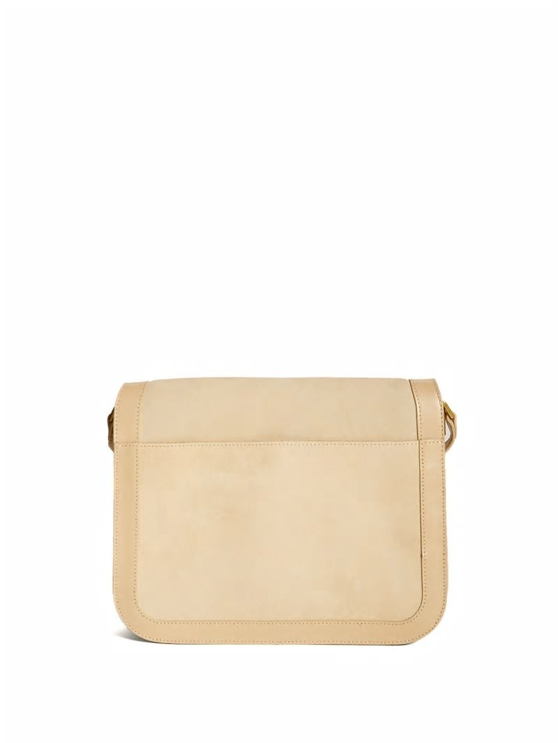 Guess Thea Medium Flap Leather Crossbody - Beige Overflow Guess Thea Medium Flap Leather Crossbody - Beige Overflow