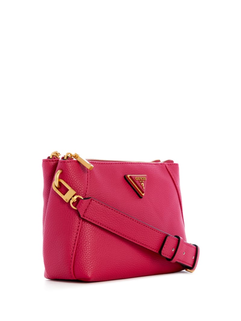 Guess Laryn Pebbled Dual-Zip Crossbody - Fuchsia Guess Laryn Pebbled Dual-Zip Crossbody - Fuchsia