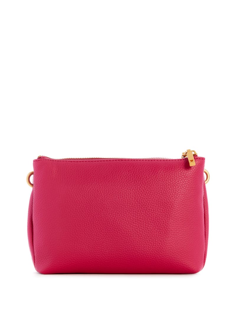 Guess Laryn Pebbled Dual-Zip Crossbody - Fuchsia Guess Laryn Pebbled Dual-Zip Crossbody - Fuchsia