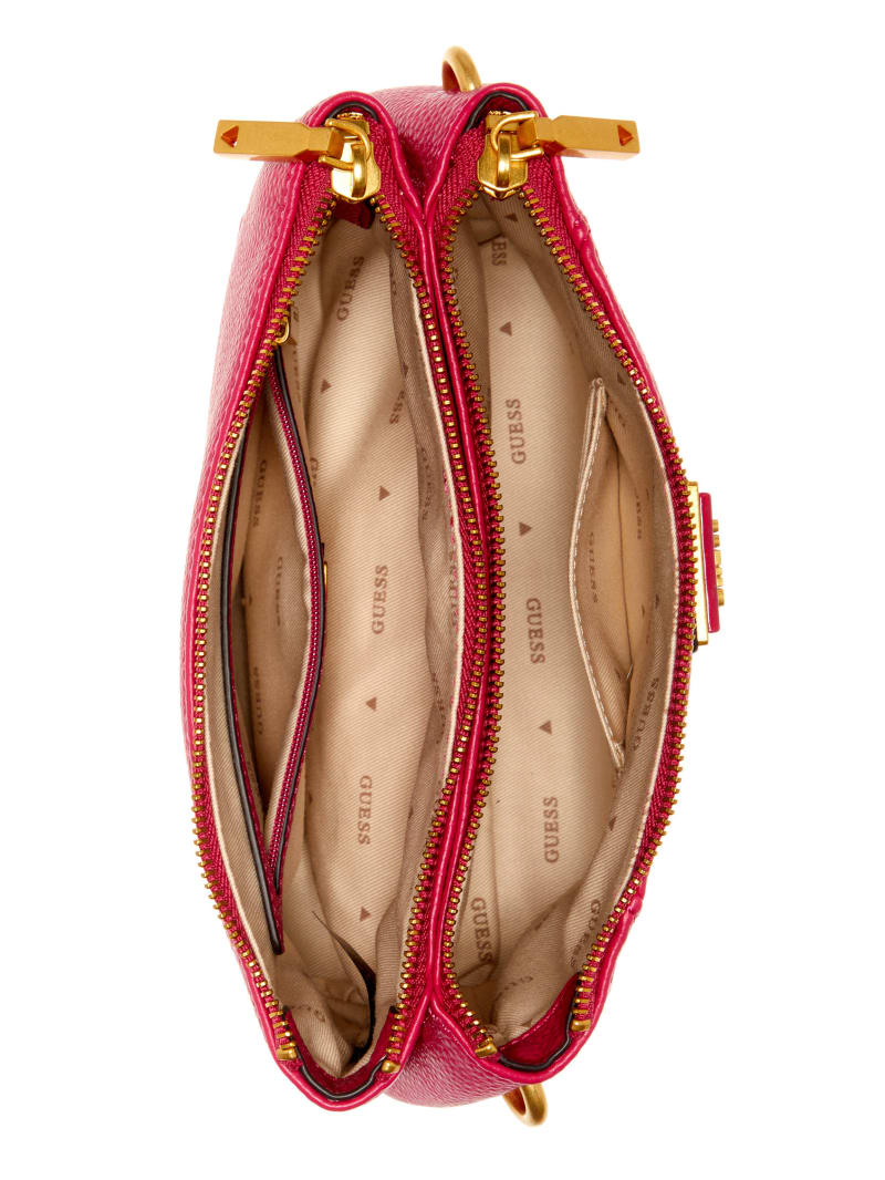 Guess Laryn Pebbled Dual-Zip Crossbody - Fuchsia Guess Laryn Pebbled Dual-Zip Crossbody - Fuchsia