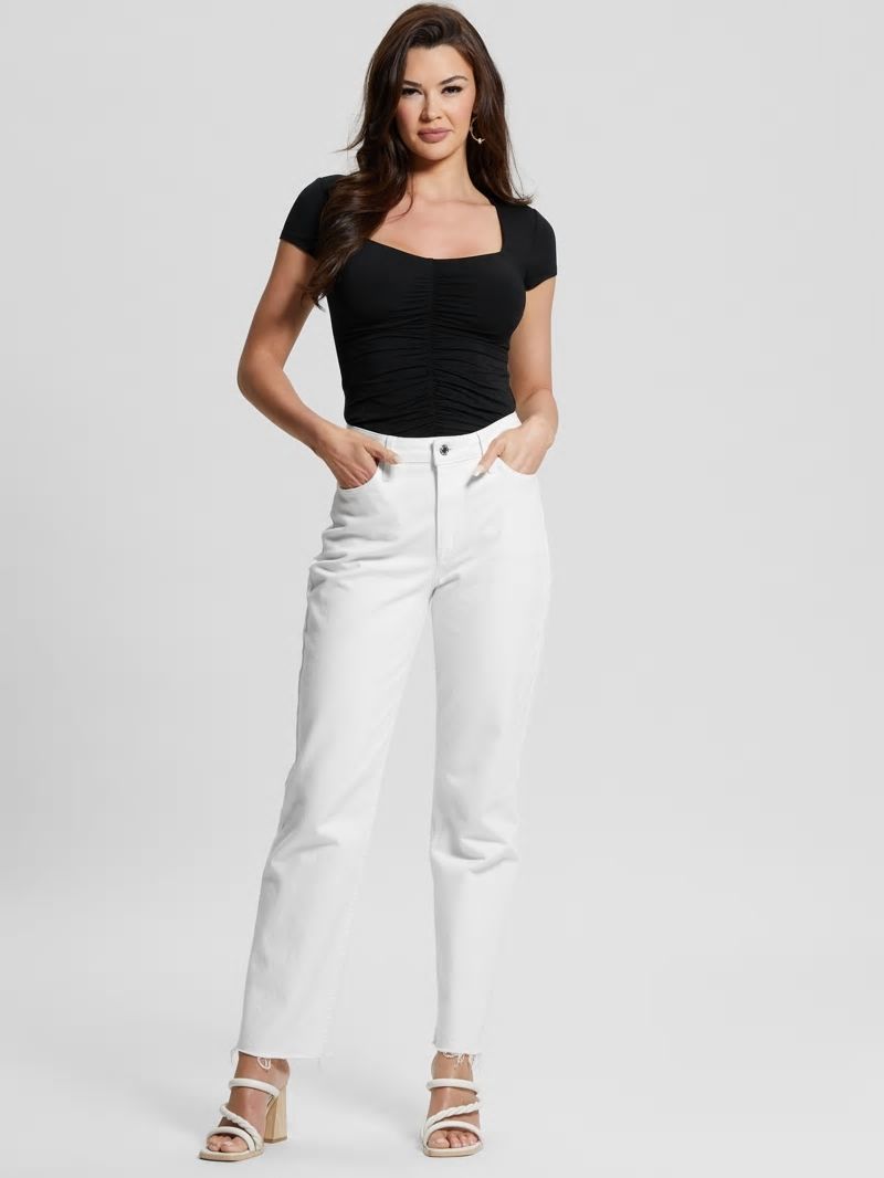 Guess Eco Rayla Ruched Top - Black Guess Eco Rayla Ruched Top - Black