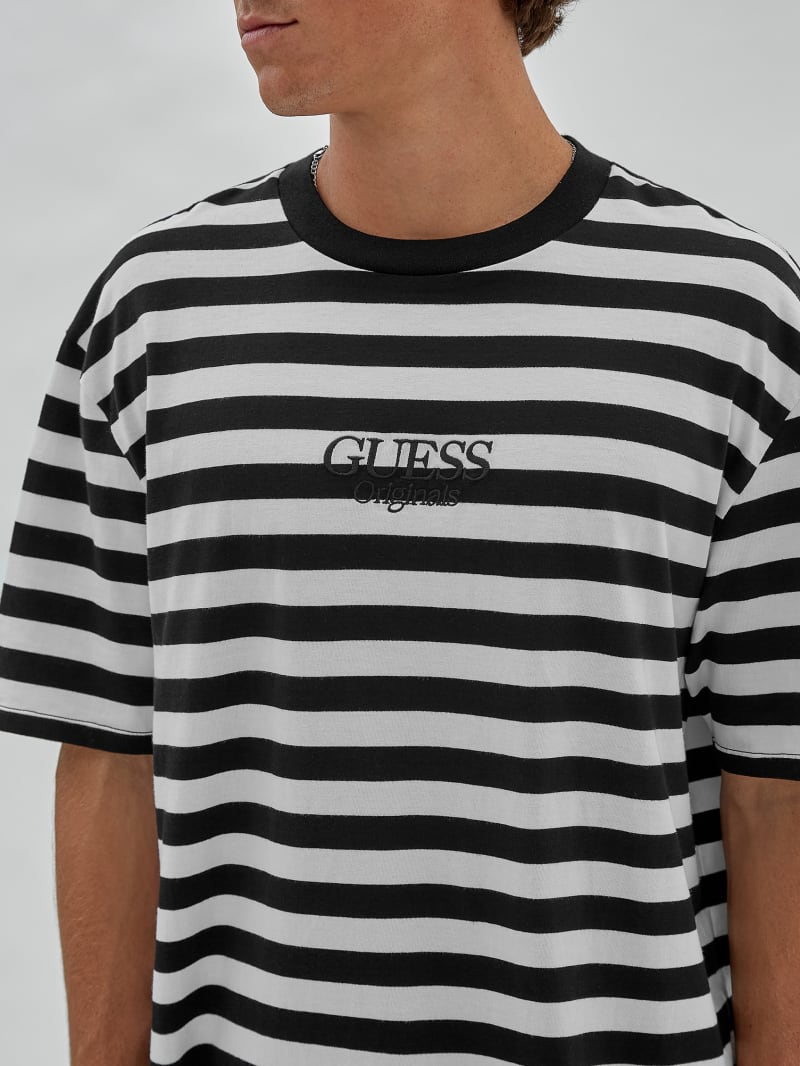 Guess GUESS Originals Eco Simple Stripe Tee - Jet Black Multi Guess GUESS Originals Eco Simple Stripe Tee - Jet Black Multi