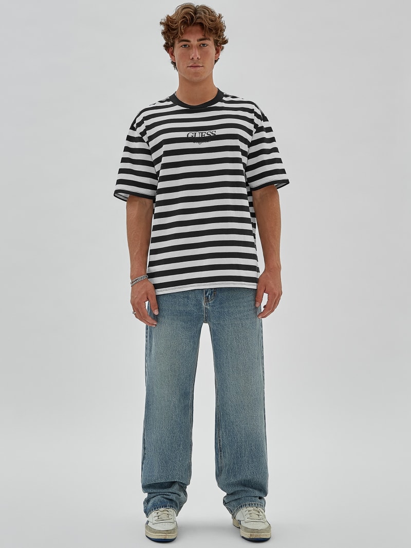 Guess GUESS Originals Eco Simple Stripe Tee - Jet Black Multi Guess GUESS Originals Eco Simple Stripe Tee - Jet Black Multi