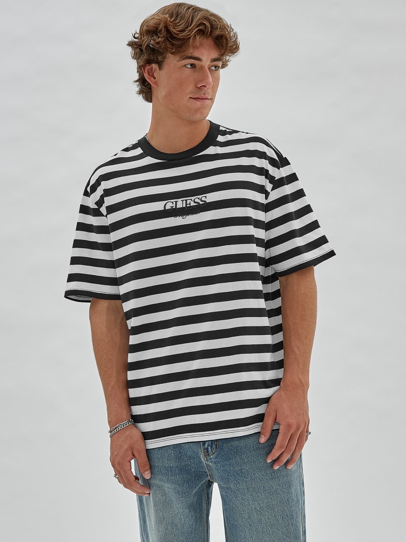 Guess GUESS Originals Eco Simple Stripe Tee - Jet Black Multi Guess GUESS Originals Eco Simple Stripe Tee - Jet Black Multi