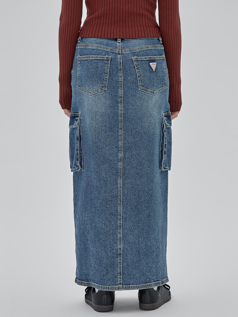 Guess GUESS Originals Denim Cargo Skirt - Go Fez Medium Wash Guess GUESS Originals Denim Cargo Skirt - Go Fez Medium Wash
