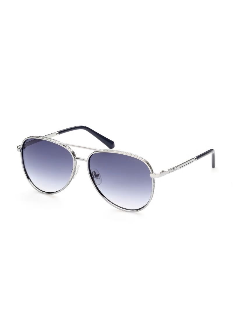 Guess Aviator Sunglasses - Blk/Silver Guess Aviator Sunglasses - Blk/Silver