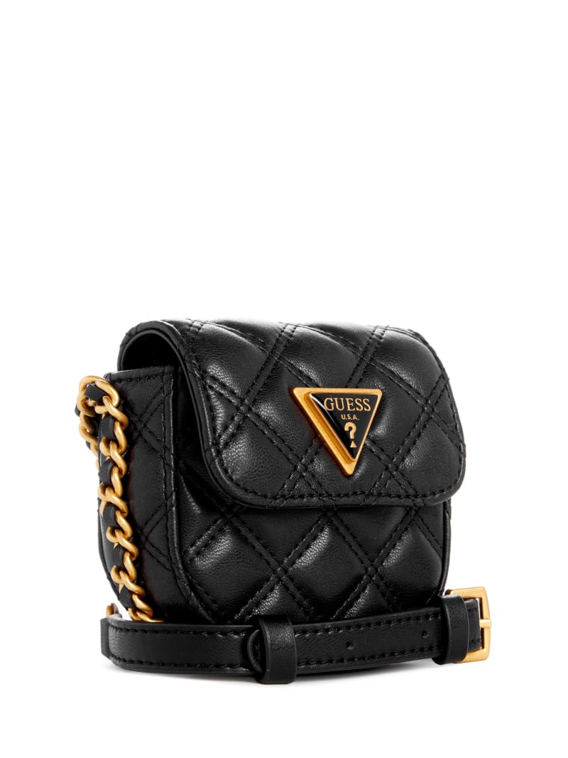 Guess Giully Quilted Micro Mini Crossbody - Black Floral Print Guess Giully Quilted Micro Mini Crossbody - Black Floral Print