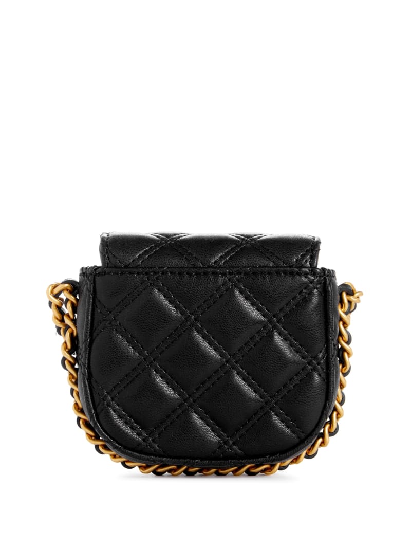 Guess Giully Quilted Micro Mini Crossbody - Black Floral Print Guess Giully Quilted Micro Mini Crossbody - Black Floral Print