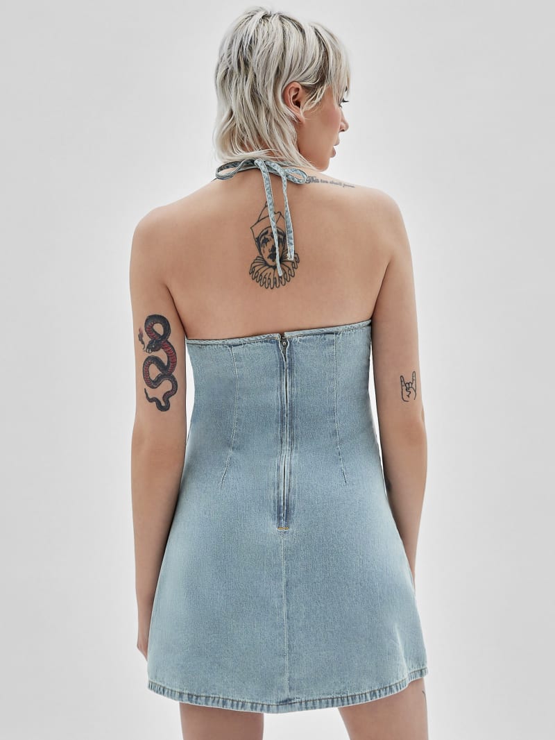 Guess GUESS Originals Vintage Denim Dress - Go Smoked Lt Wash Guess GUESS Originals Vintage Denim Dress - Go Smoked Lt Wash