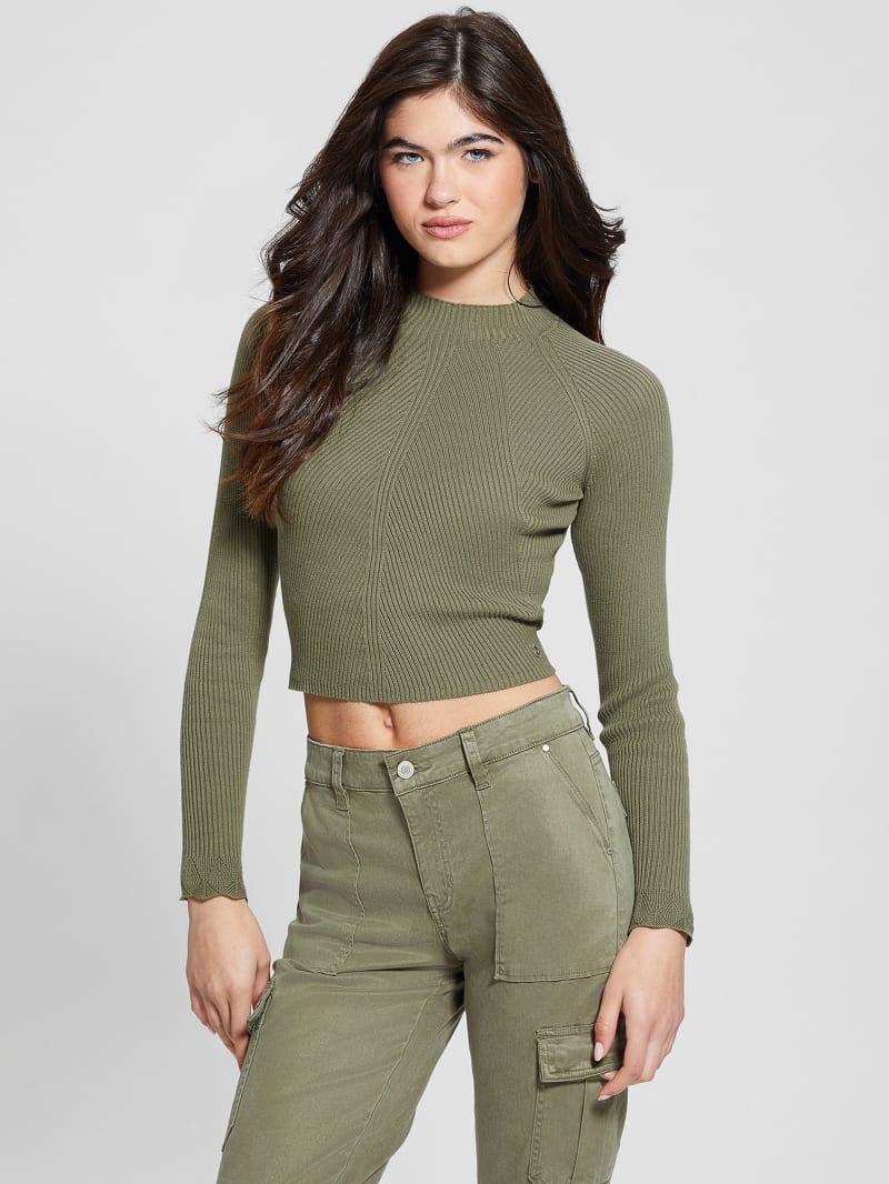 Guess Eco Marie Open-Back Sweater Top - Isle Wash 32" Guess Eco Marie Open-Back Sweater Top - Isle Wash 32"