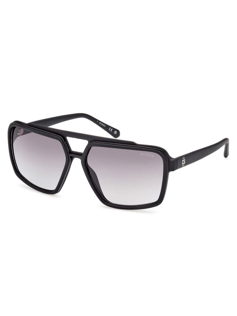Guess Metal Trim Plastic Navigator Sunglasses - Red Multi Guess Metal Trim Plastic Navigator Sunglasses - Red Multi