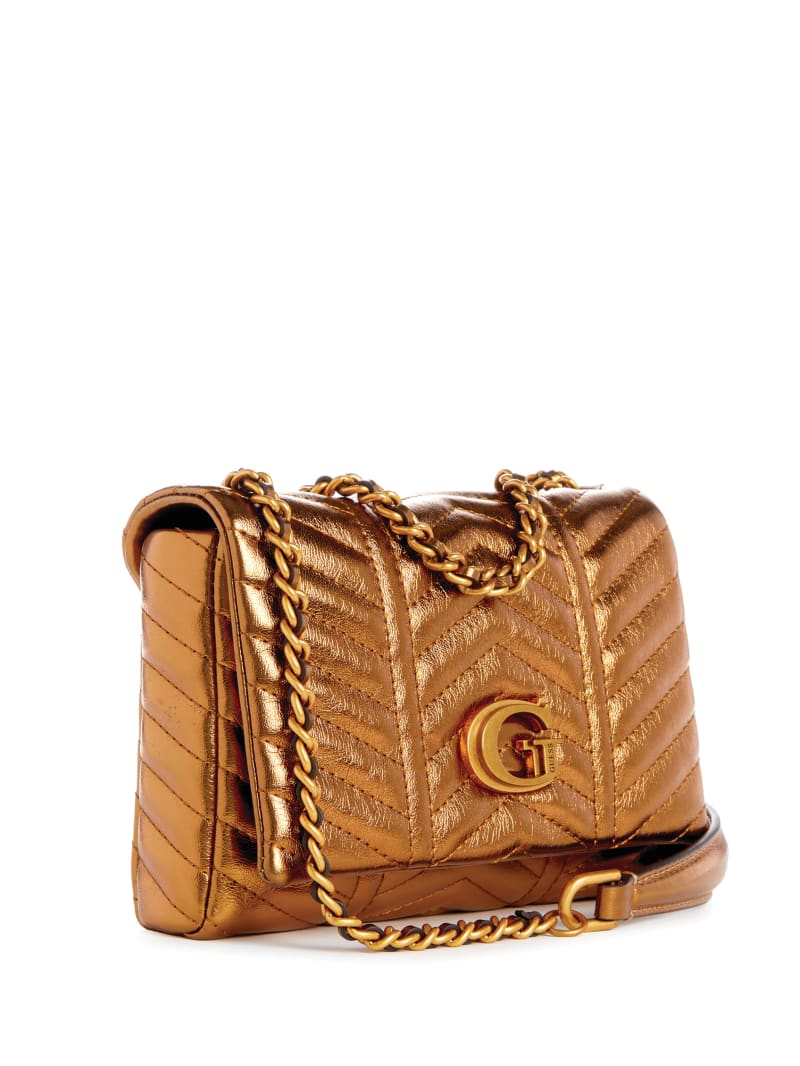 Guess Lovide Metallic Mini Convertible Crossbody - Bronze Guess Lovide Metallic Mini Convertible Crossbody - Bronze