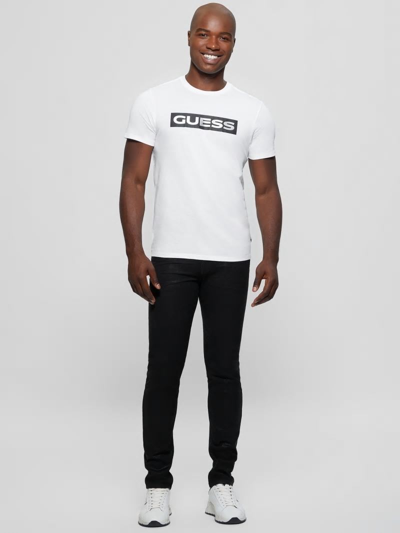 Guess Metallic Signature Tee - Pure White Guess Metallic Signature Tee - Pure White