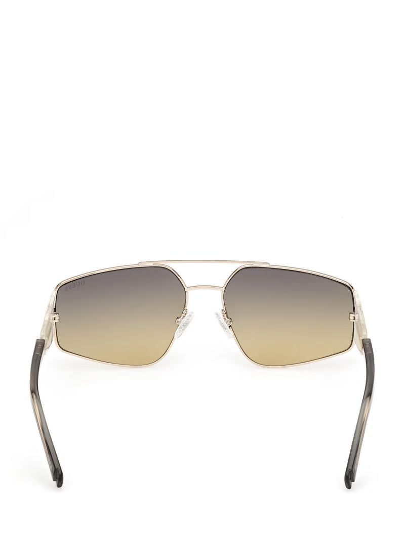 Guess Crystal Side Navigator Sunglasses - Gld Guess Crystal Side Navigator Sunglasses - Gld