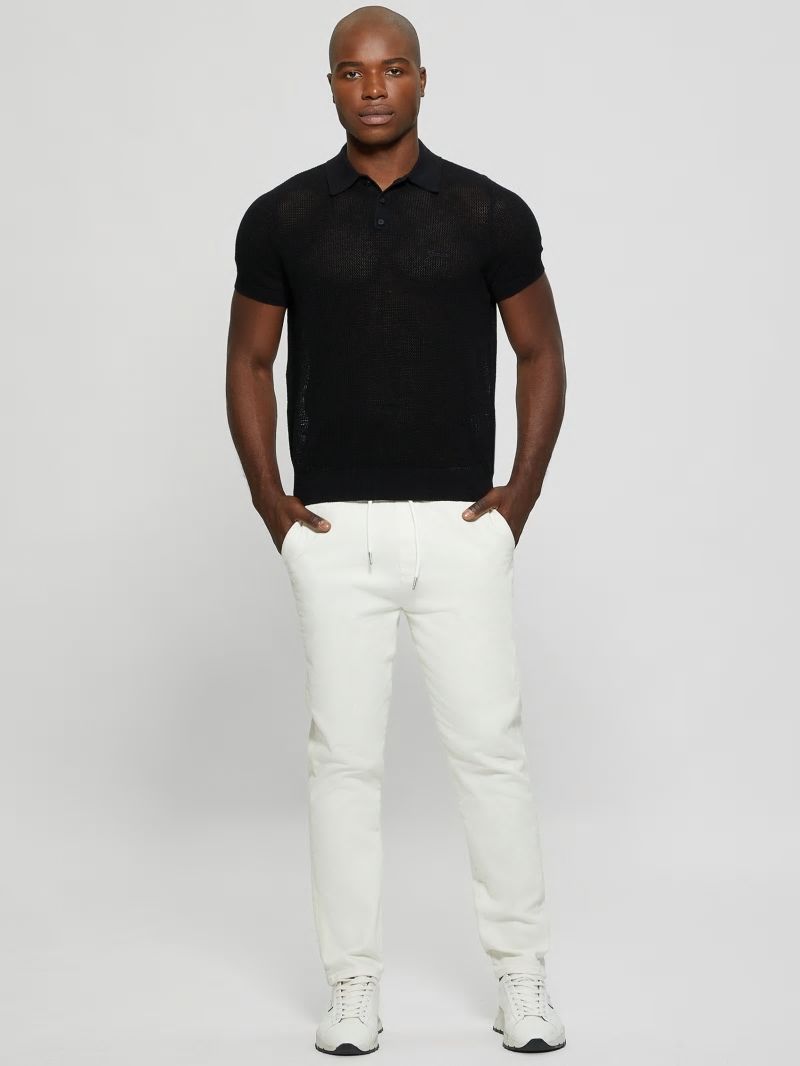 Guess Eco Lenny Open-Stitch Polo - Black Guess Eco Lenny Open-Stitch Polo - Black